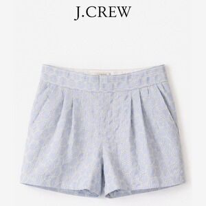 J.Crew Blue Stripe Eyelet Embroidered Lace Shorts Preppy Coastal Cottagecore